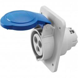 Priza monofazica Gewiss, IP44/IP45, incastrata, 10°, 2P+E, 16A , GW62205H Priza monofazica Gewiss, IP44/IP45, incastrata, 10°, 2P+E, 16A , GW62205H